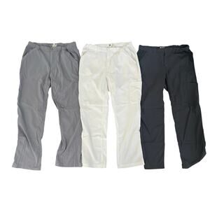 Lot of 3 Koi Lite Scrub Pants Womens Size Large Short White/Gray